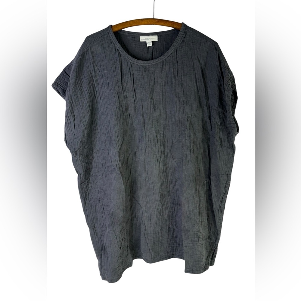 Pure Jill Organically Grown Cotton Blue Blouse/Tunic Curvy Plus Size Size 2X